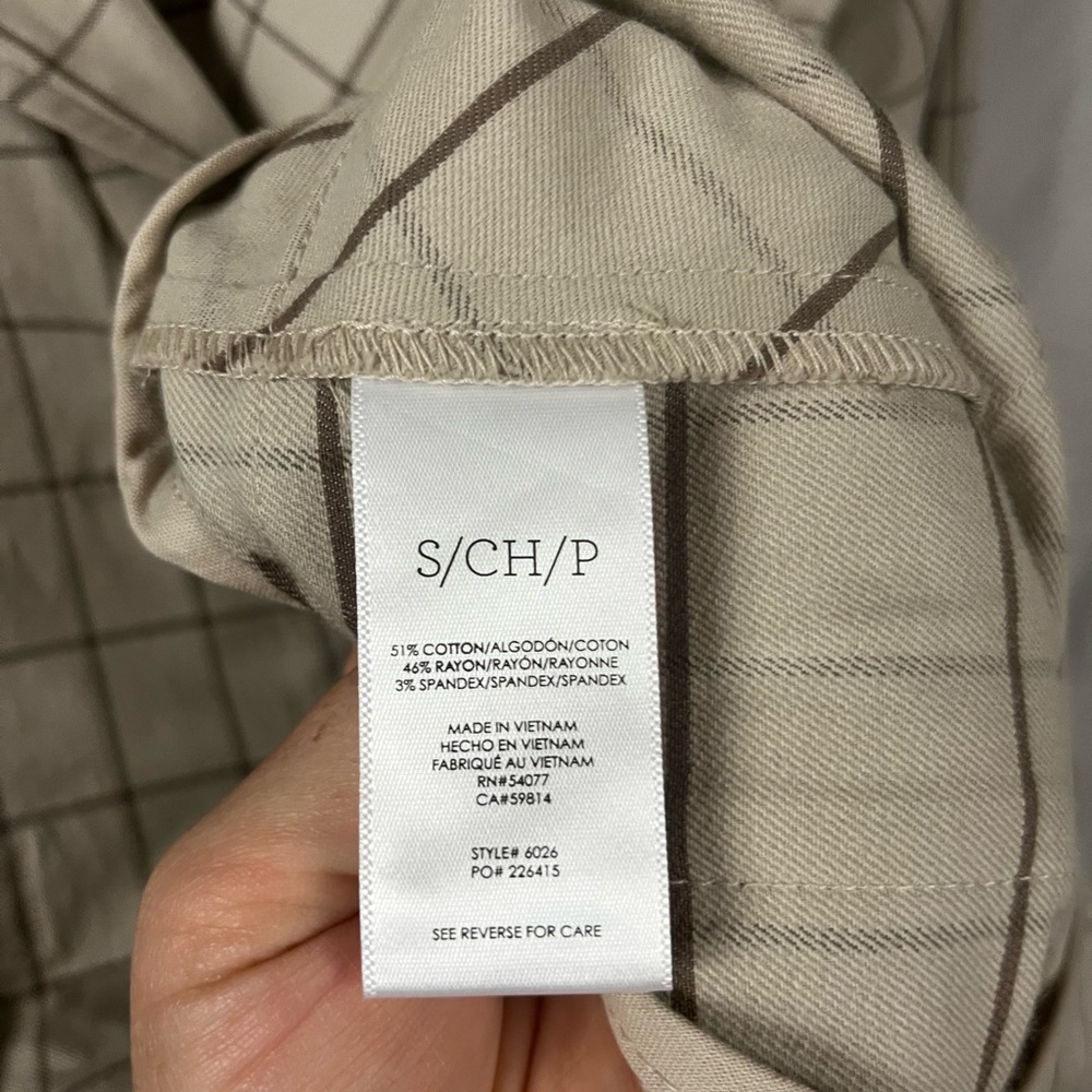 Cabi Women's Windowpane Khaki Cinched Waist Button Front Jacket- Size‎ Small - Picture 9 of 9